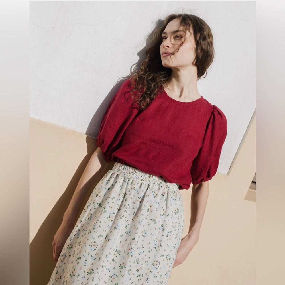 NotPERFECTLINEN Red-wine Women's Top